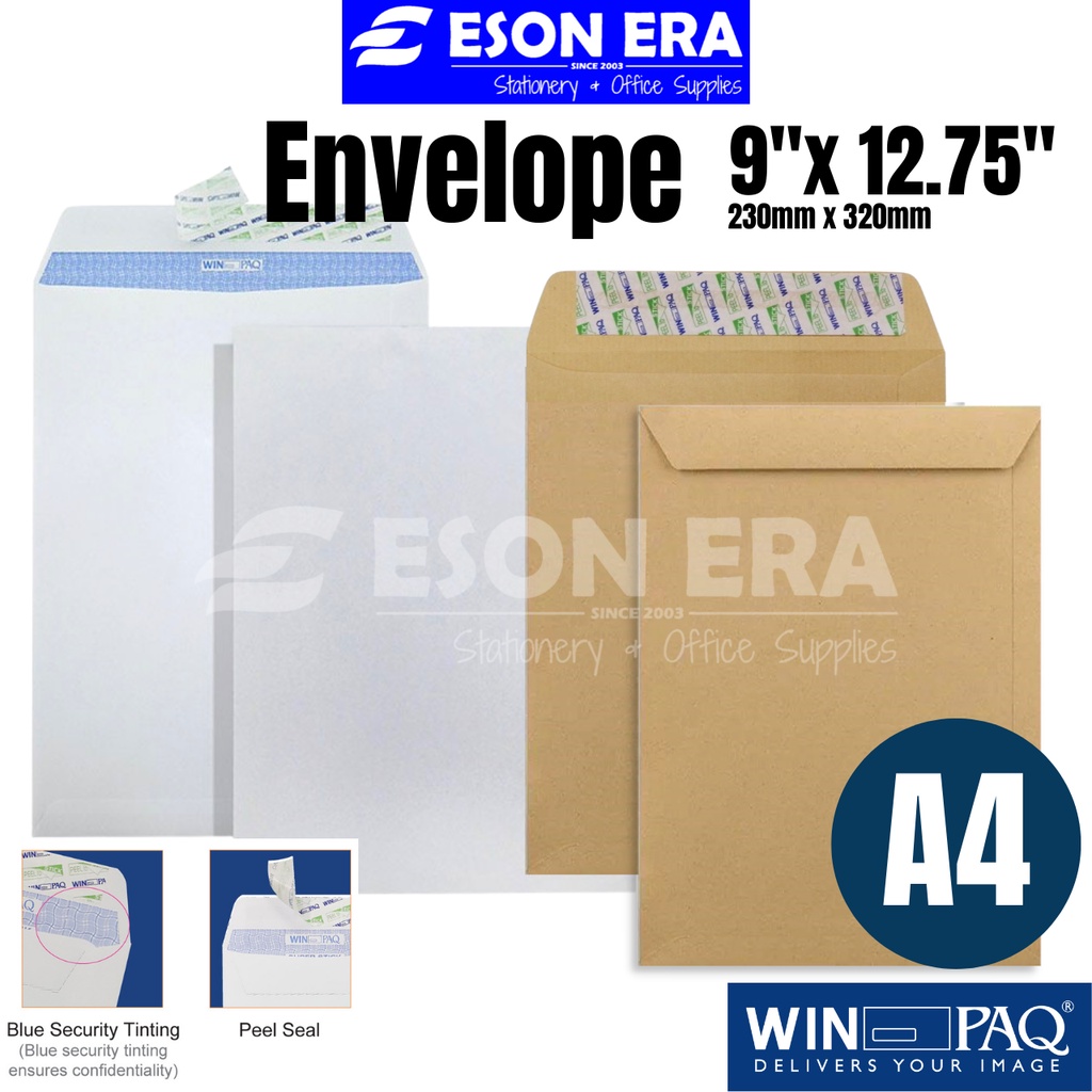 Envelope A4 9x12 3/4 Brown / White 23cm x 32cm Shopee Malaysia