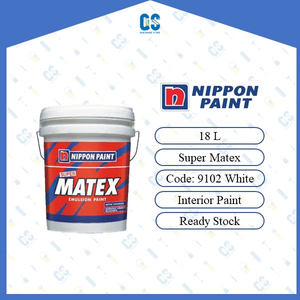 NIPPON PAINT Super Matex 18L - Ceiling & Interior Paint @ Smooth Matt ...