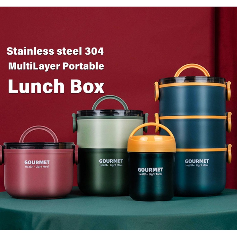 *Multi Functional* 3 Layer Gourmet Lunch Box Multi layers Lunchbox ...