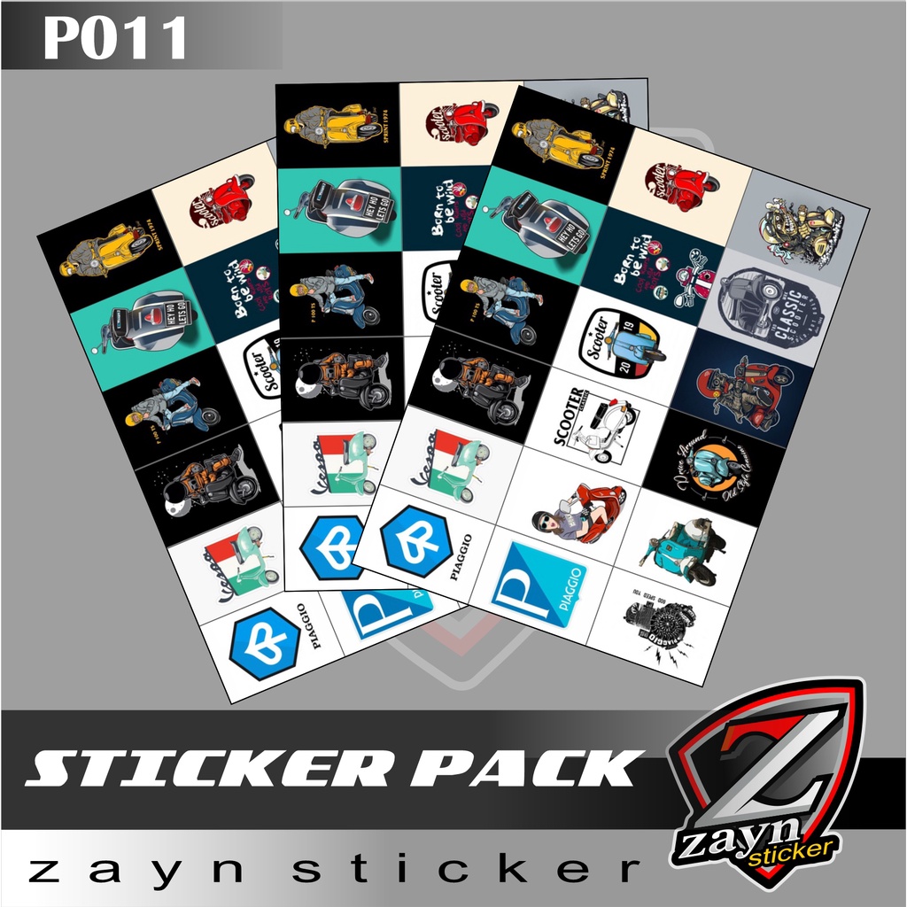 Sticker PACK STICKER PAK VESPA SCOOTER VOL.2 P011 | Shopee Malaysia