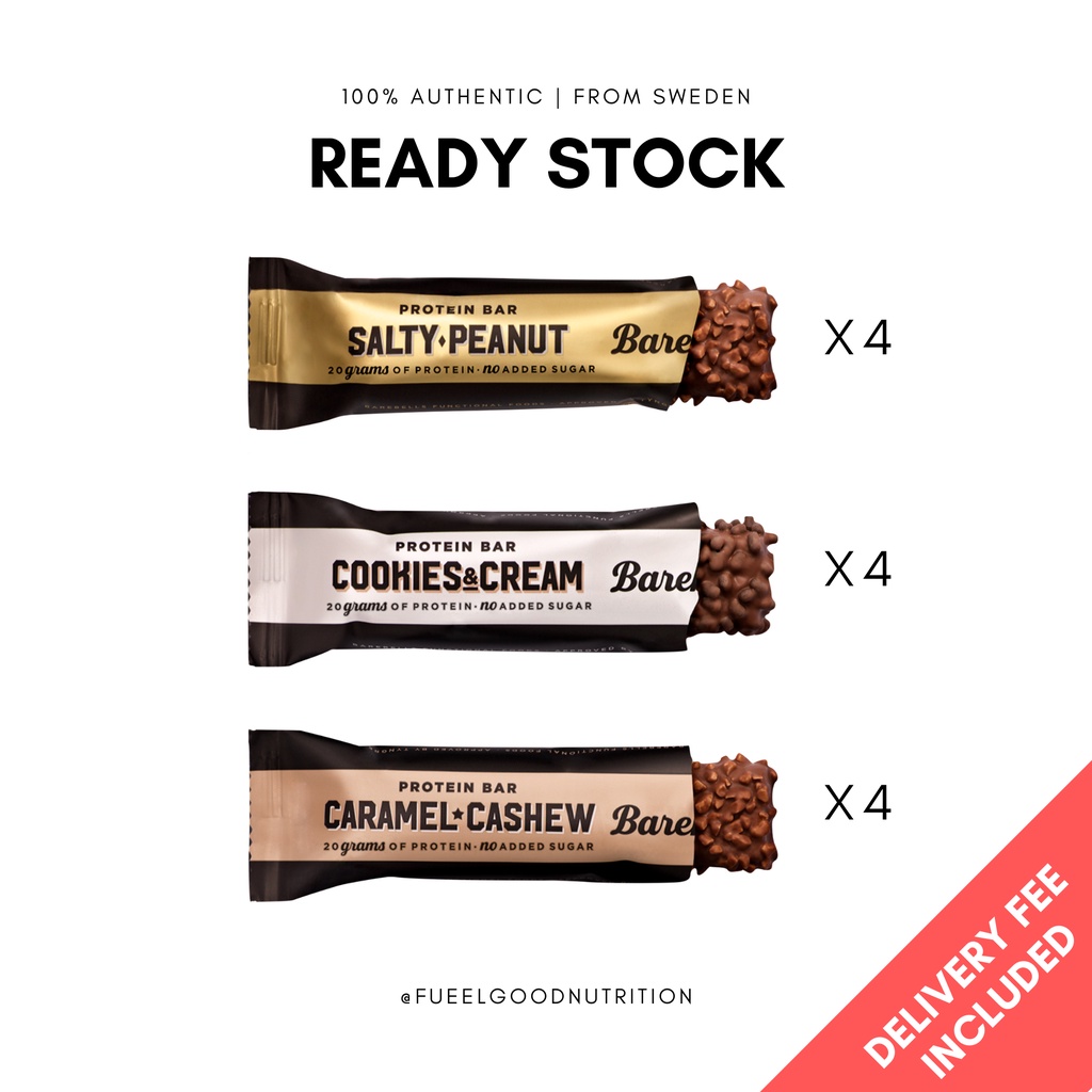 [MIXED] BAREBELLS Protein Bar, 20g Protein, No Added Sugar, Mixed