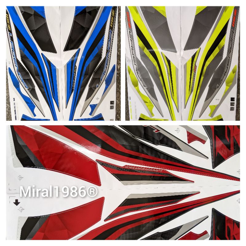 STICKER STRIPE LAGENDA 115Z (8) FUEL INJECTION FI BIRU V5 MERAH V5 GREY ...