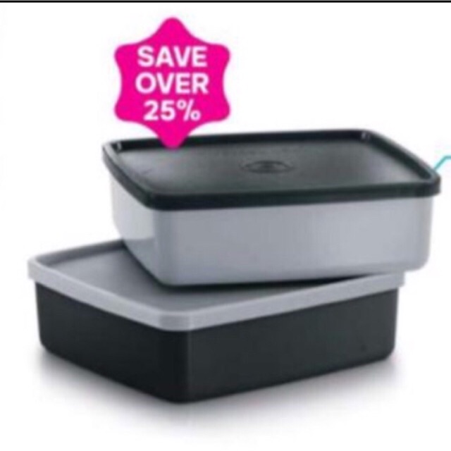 Tupperware Large Square Away 620ml (2pcs) | Shopee Malaysia