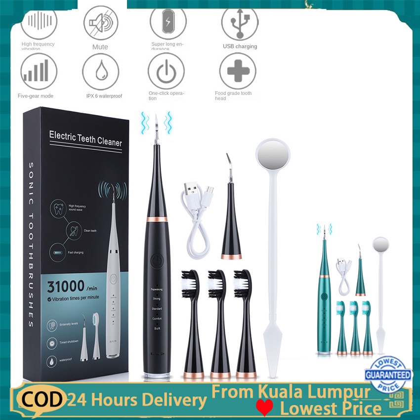 Ultrasonic Sonic Dental Scaler Electric Vibration Toothbrush Teeth ...