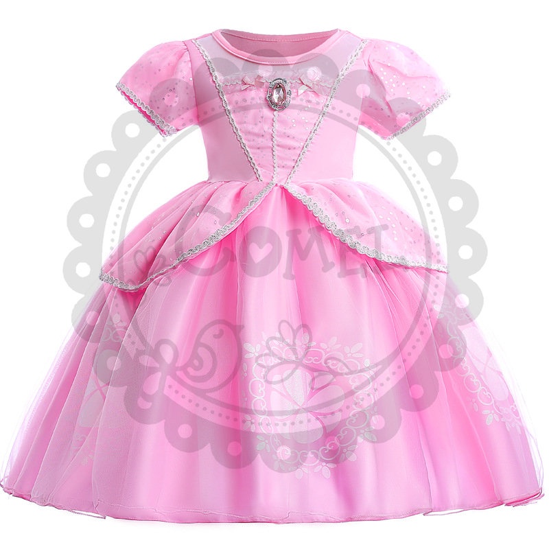 Comel Kids Princess Aurora Cosplay Costume Budak Princess Kostum ...