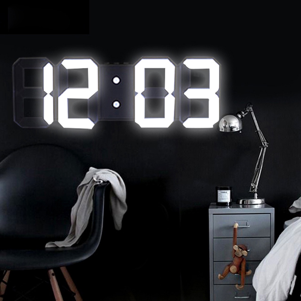 3D Alarm Clock Table Desktop Wall Clock LED Jam Dinding | Shopee Malaysia