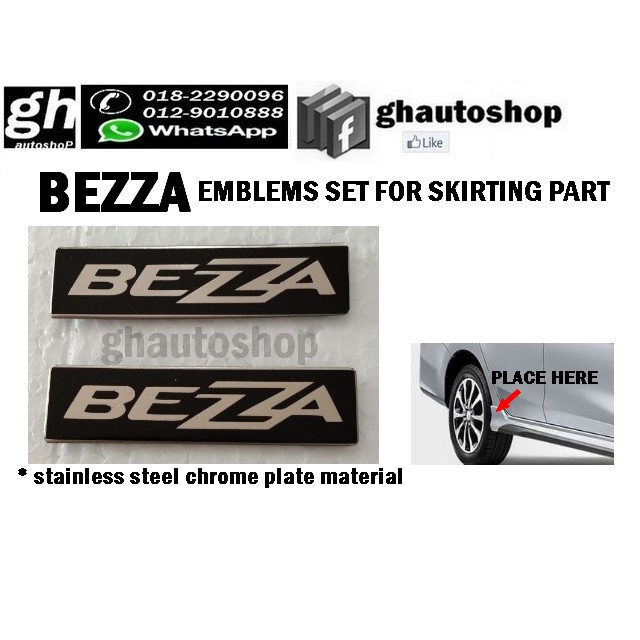 BEZZA logo emblems set for skirting part (2pcs) | Shopee Malaysia