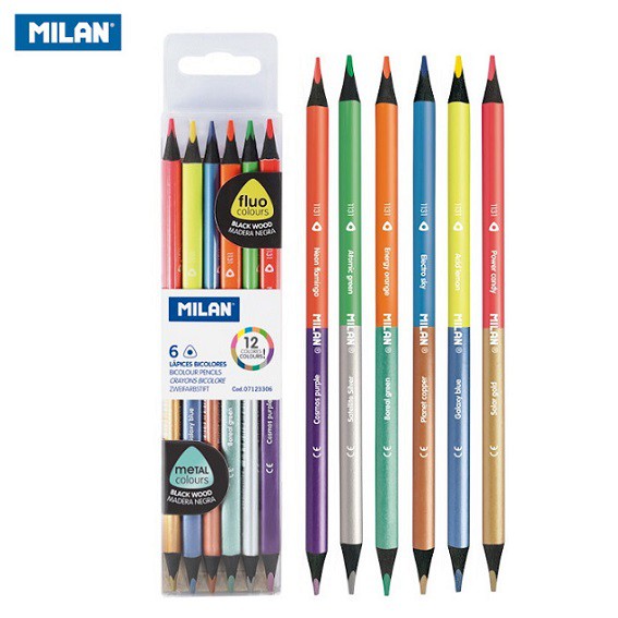 Milan Double-Ended Colored Pencils - Set of 6