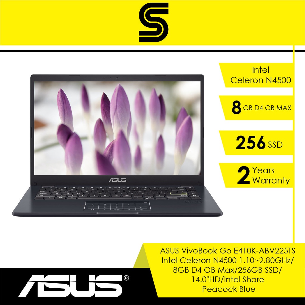 Asus Laptops Vivobook Go E410k Abv225tse410k Abv226tse410k Abv227tsintel Celeron N45008gb D4 1277