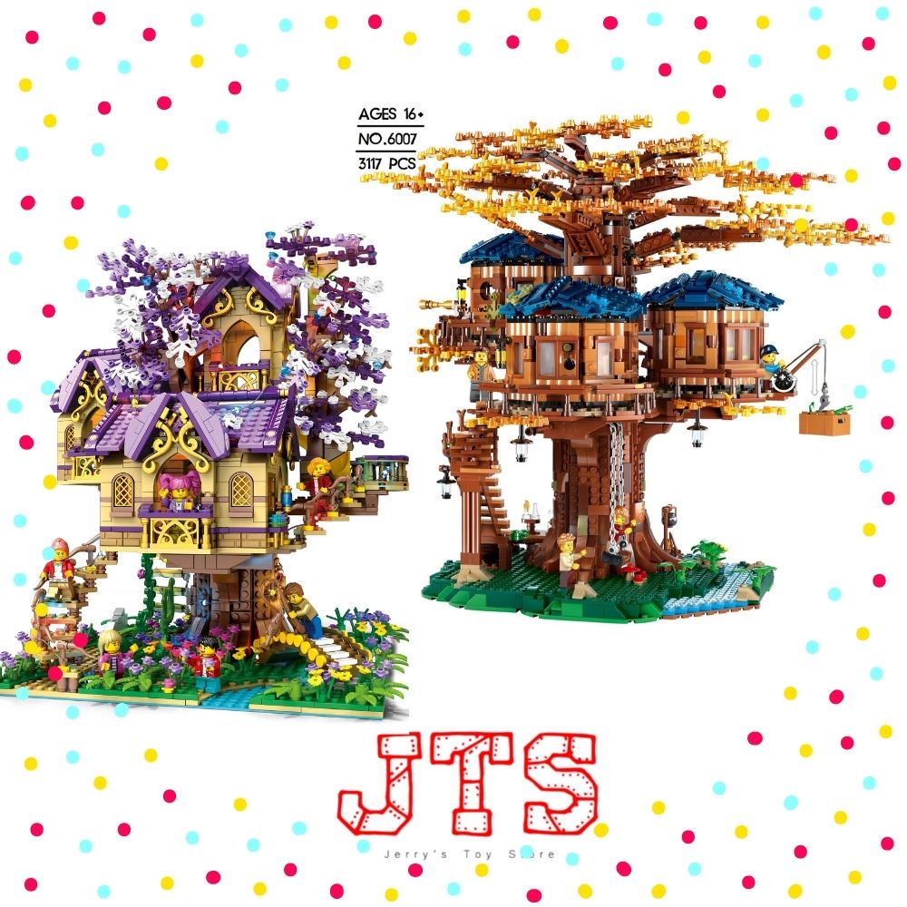 JTS Tree House JUHANG Sakura Flowers 86011 Green Leaves 91899 Building ...