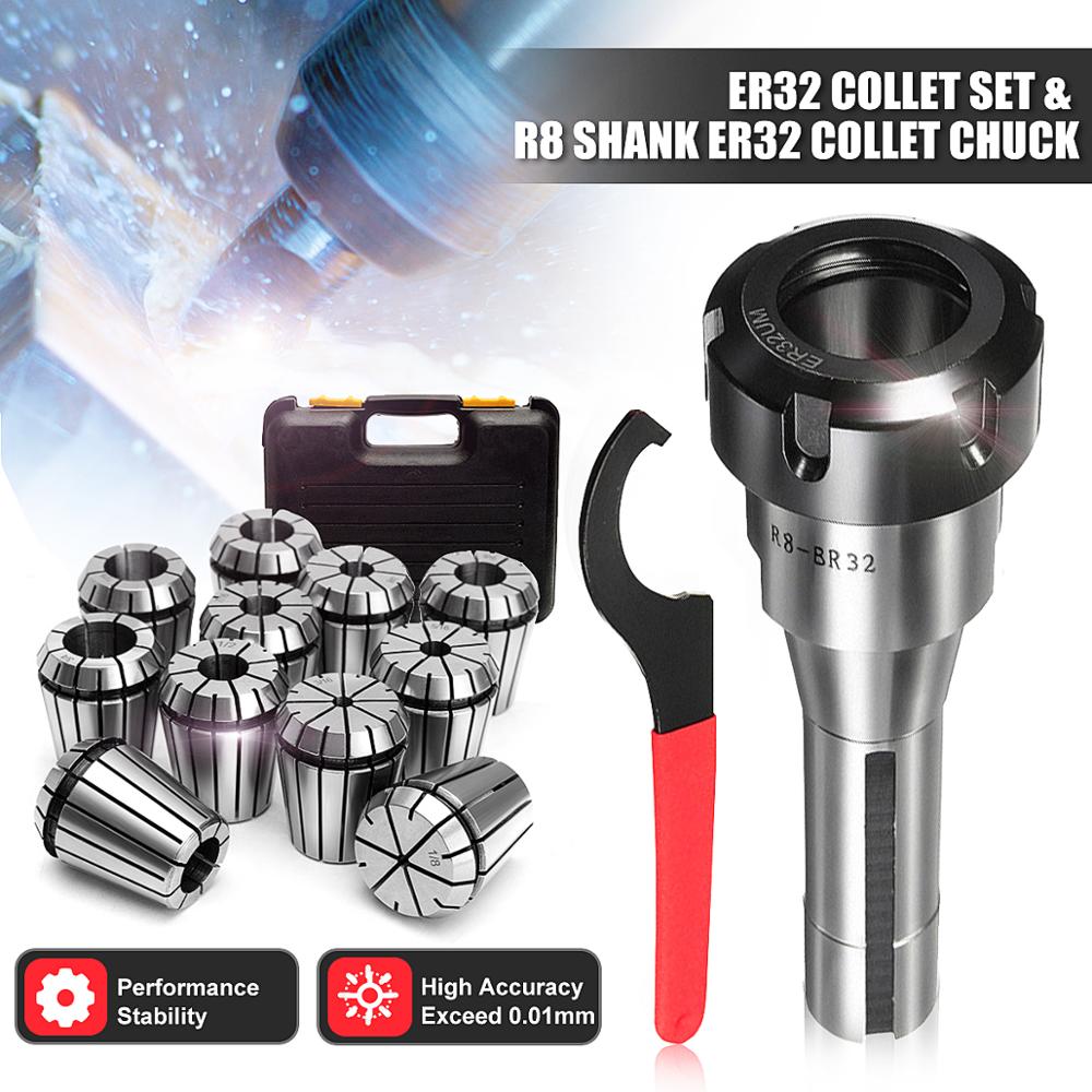 11pcs ER32 Spring Collet Set Precision Collet Set 3mm-19mm R8-ER32 7/16 ...
