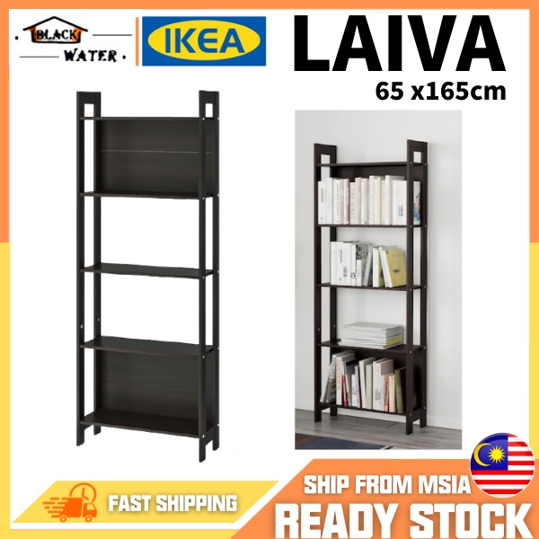 🔥100ORIGINAL IKEA🔥LAIVA BOOKCASE BLACK BROWN 62x165 cm RAK BUKU