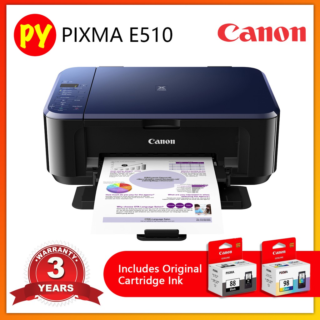 Canon Printer E510 E 510 AIO Inkjet Printer Print, Scan, Copy with