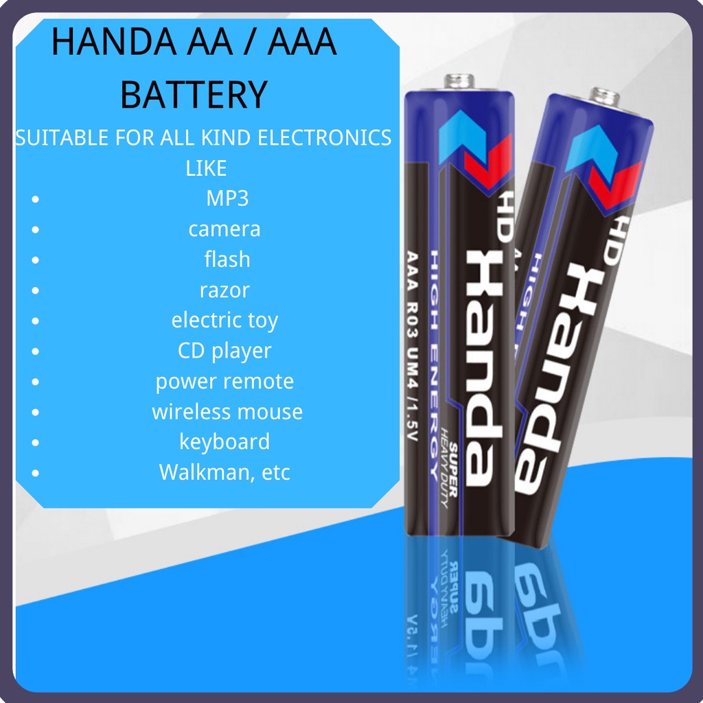 HANDA AA / AAA ALKALINE BATTERY WITH ANTI LEAKAGE(NONRECHARGEABLE