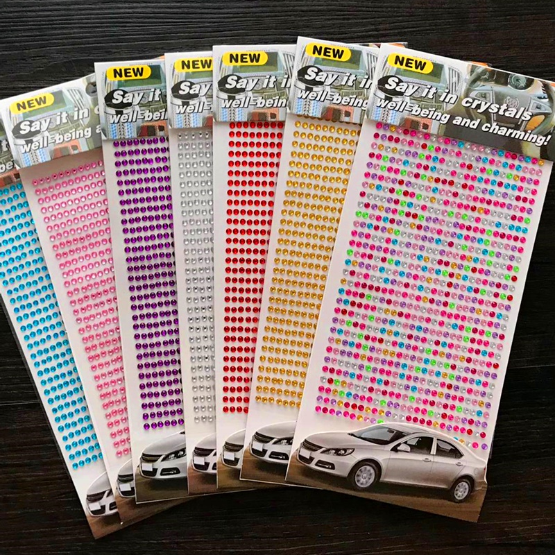 Acrylic Diamond Diary Deco Stickers Multi-Color Love Heart Stickers ...