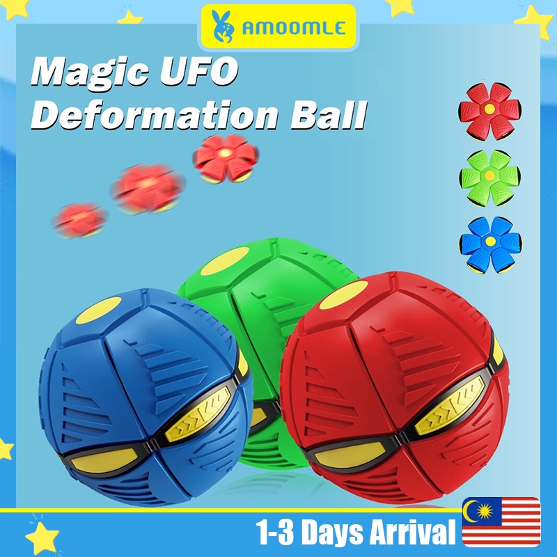 Magic Flying Saucer Ball UFO Flat Throw Disc Ball with LED Light Toy