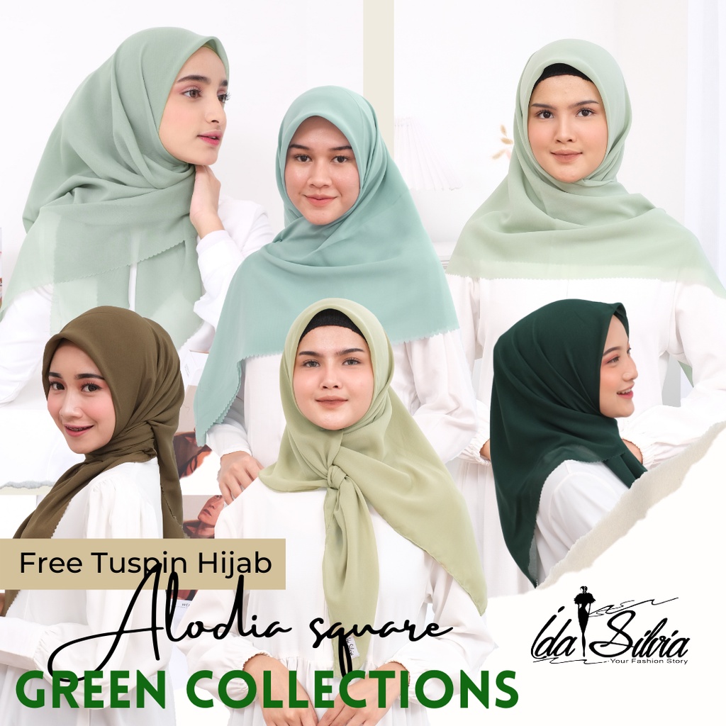 HIJAU Green Collections Rectangular Hijab Lasercut Rectangular Veil and ...