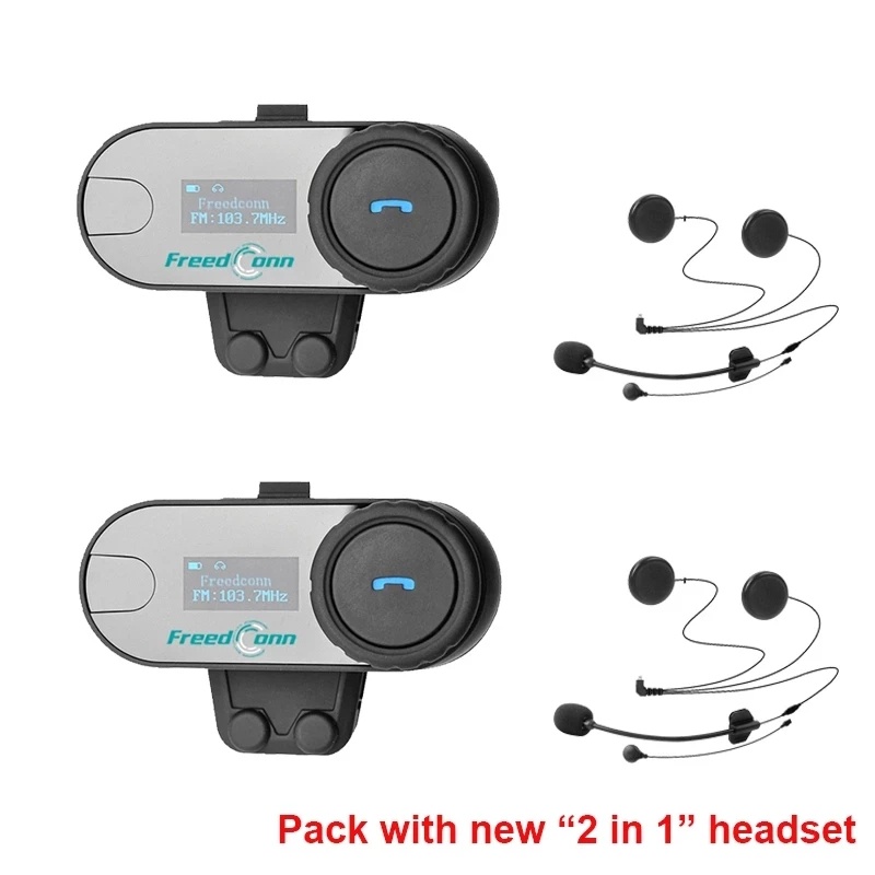 FreedConn TCOM-SC Interphone Bluetooth Motorcycle Helmet Intercom ...