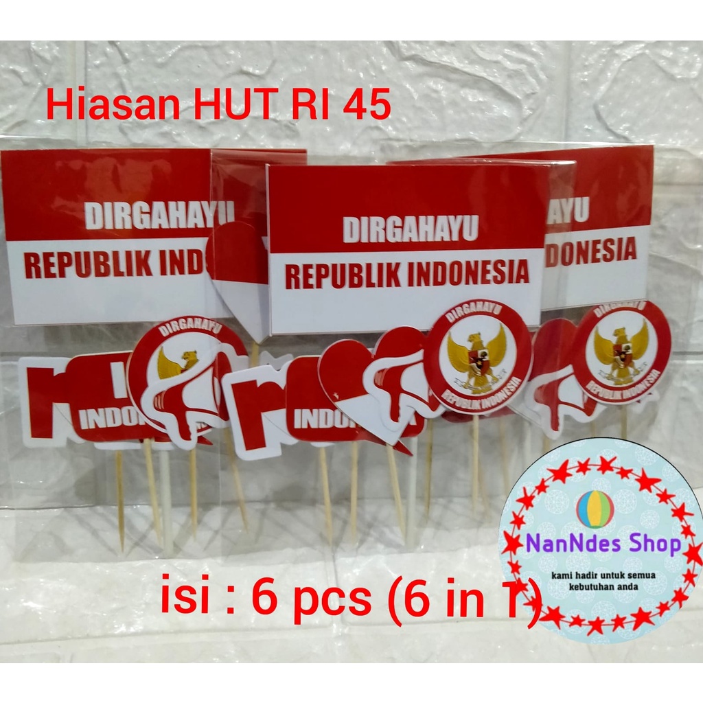 MERAH 6 in 1 Republic of Indonesia Anniversary Decoration Character Cup ...