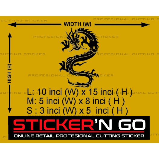 STICKER CUTTING CUSTOM DRAGON DESIGN | Shopee Malaysia