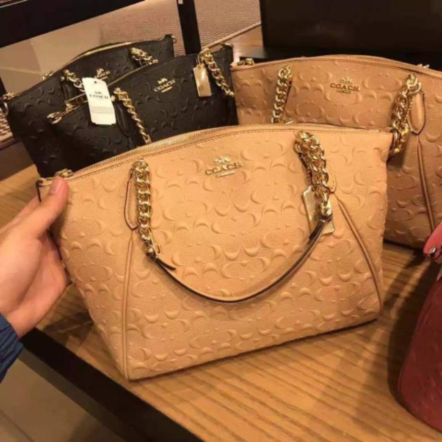 Original Authenthic SMALL KELSEY CHAIN SATCHEL IN SIGNATURE LEATHER COACH F49317 Shopee Malaysia