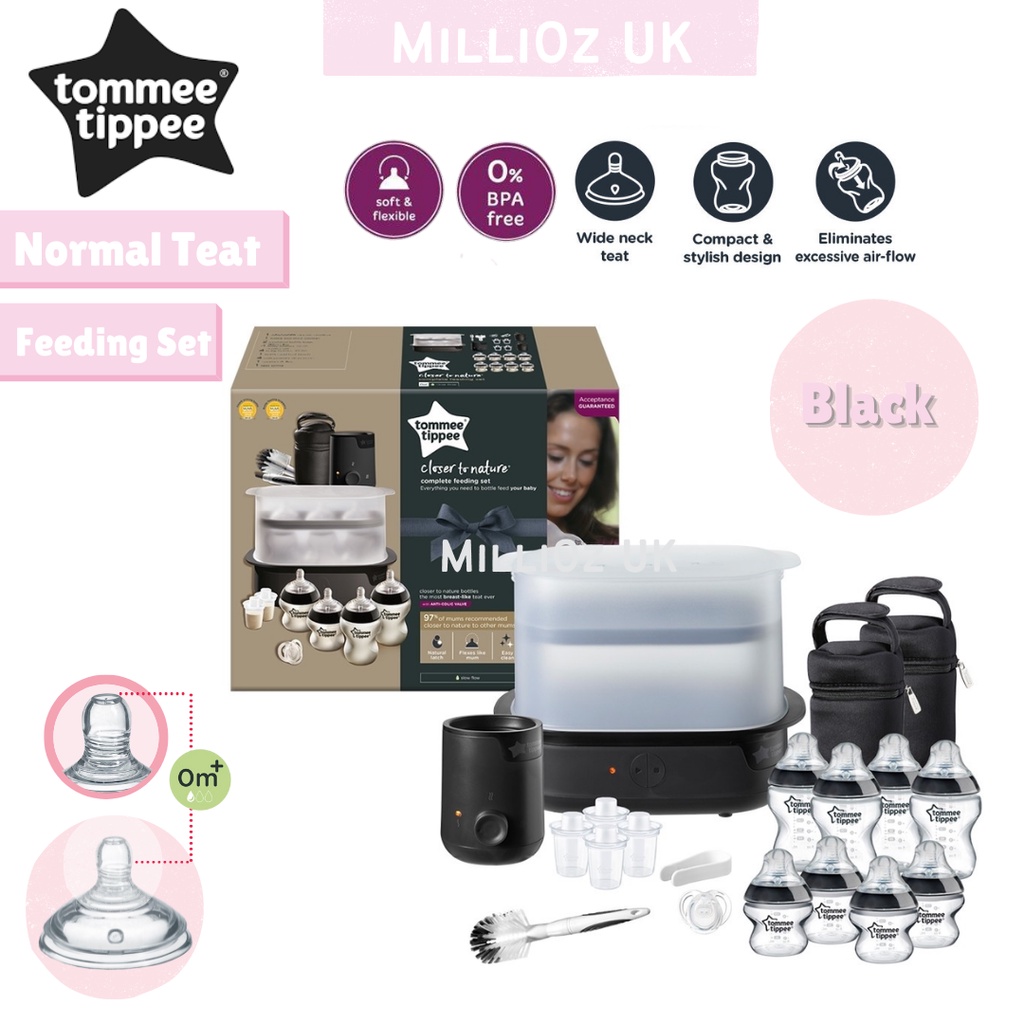 Tommee tippee black complete shops feeding set