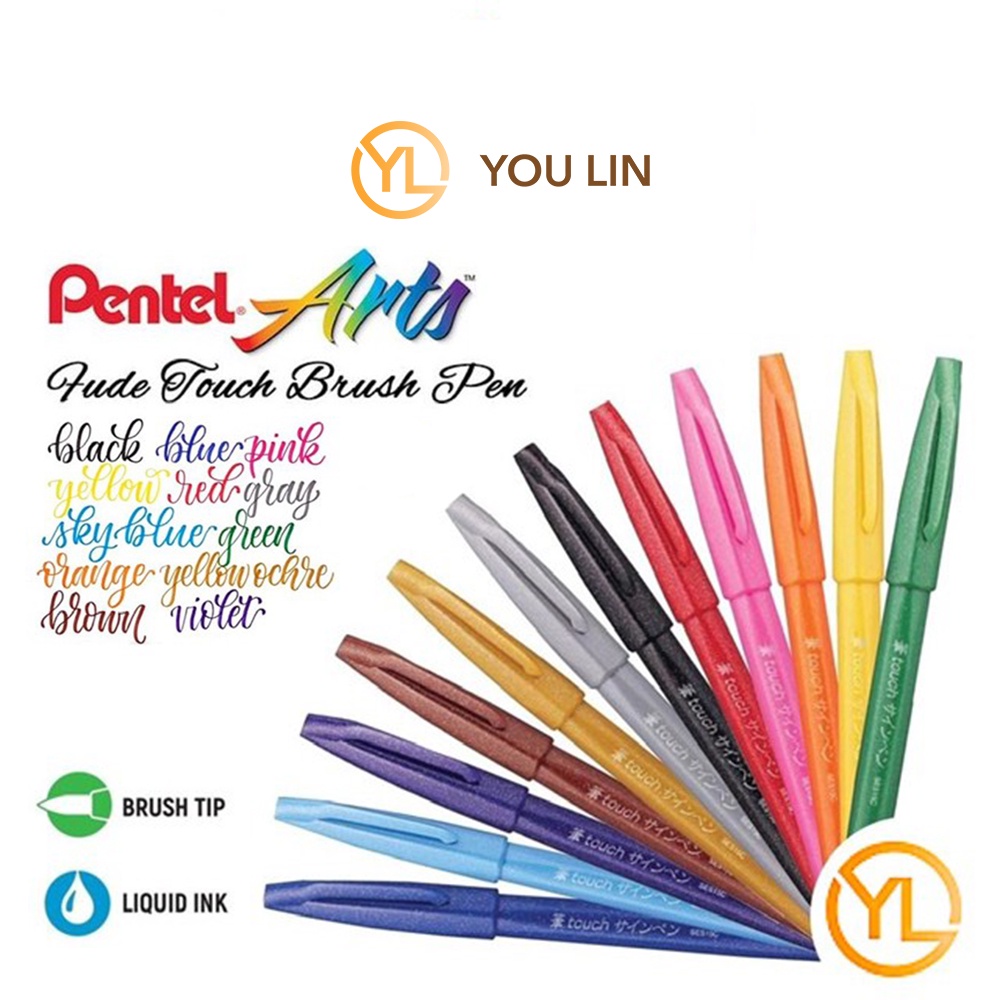 Pentel Fude Touch Brush Sign Pen SES15C | Shopee Malaysia
