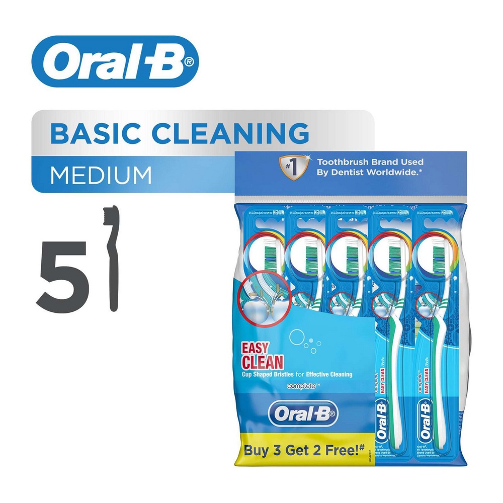 Oral-B Complete Easy Clean Medium Manual Toothbrush (5 Pcs) | Shopee ...