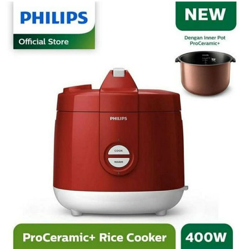 MERAH Philips HD 3131/32 Red Rice Cooker 2L Magic Com Philips HD3131/32 ...
