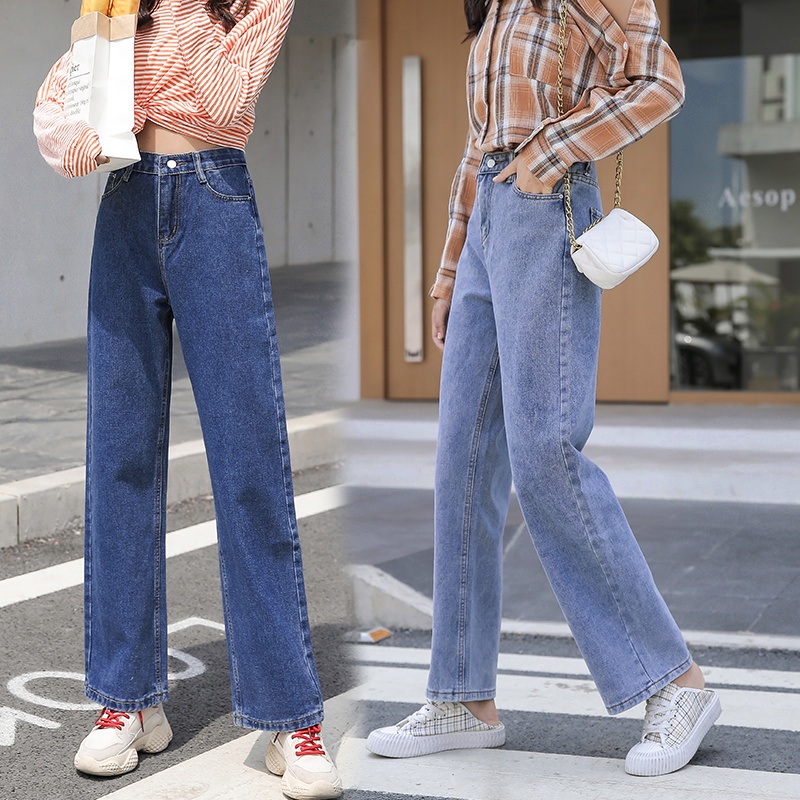 🌈Korean House🌸Korean style High waist wide leg Women Clothes jeans ...