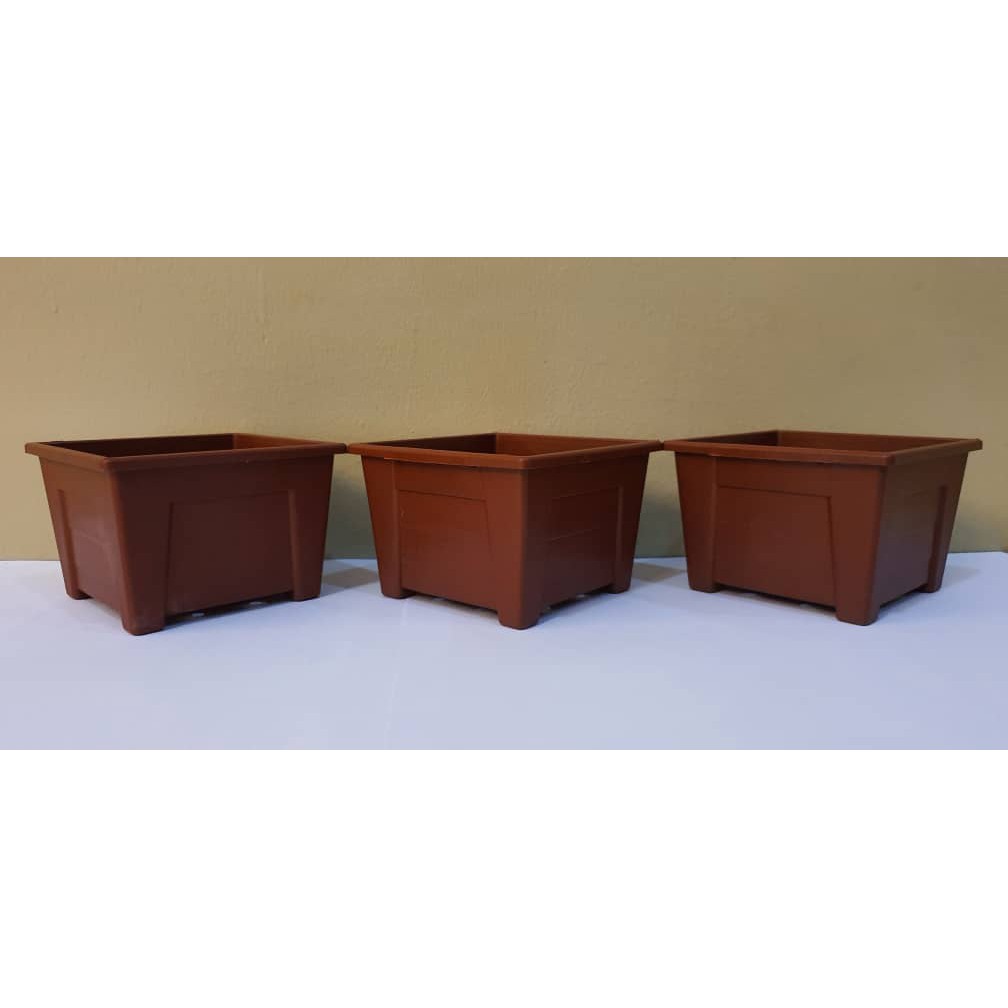 Square Plastic Pot Set (3pcs) | Shopee Malaysia