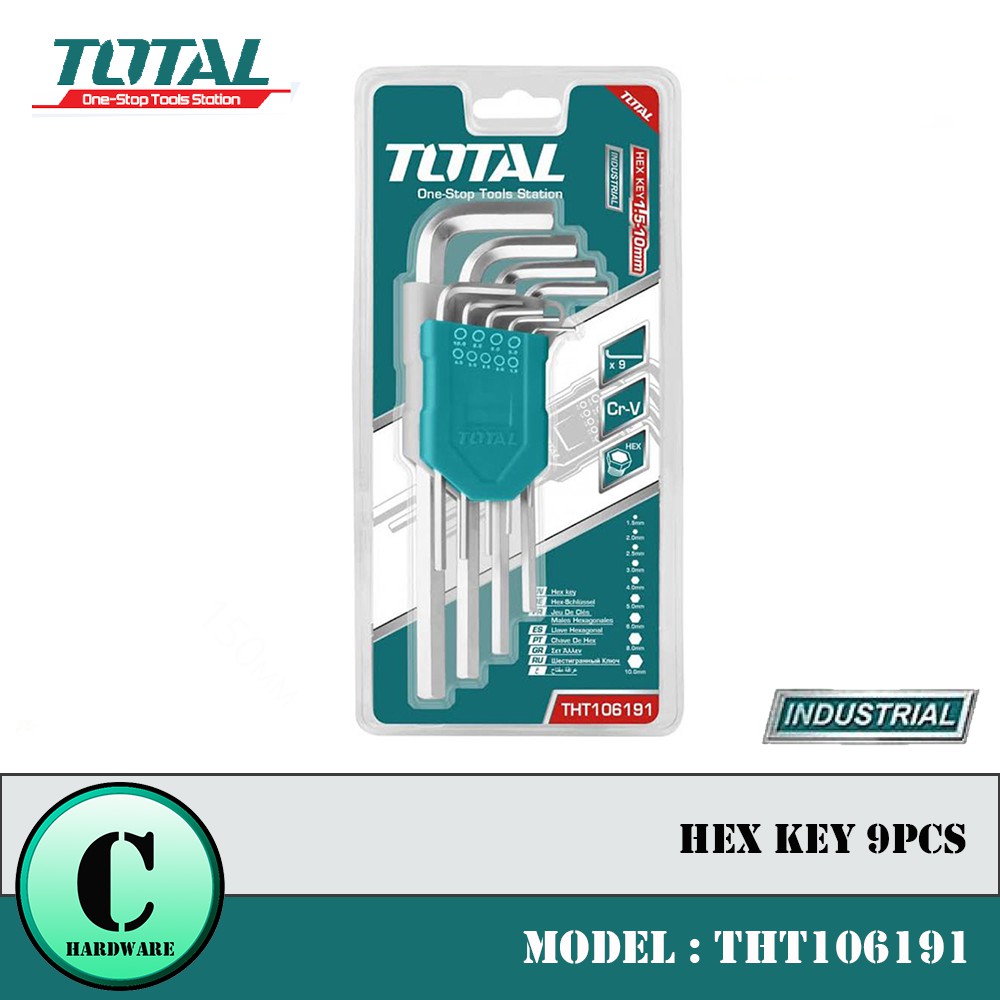 TOTAL Hex Key 9 Pcs (THT106191) | Shopee Malaysia