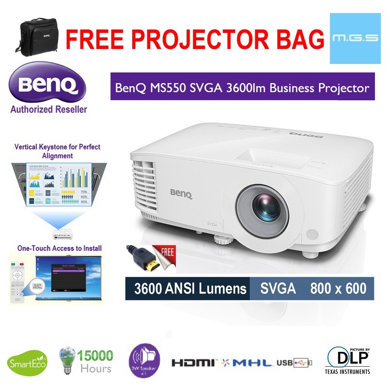 Proyector DLP BenQ MW560 WXGA (1280x800) HDMI 4,000 Lúmenes