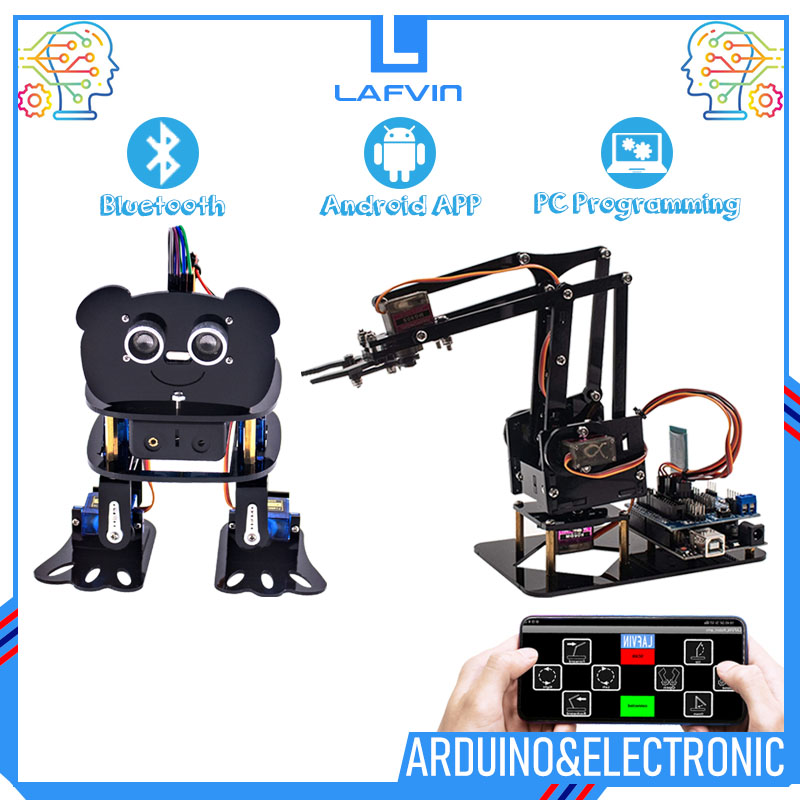 [Ready Stock] LAFVIN 4DOF DIY Robot Kit Programmable Robot Kit APP ...