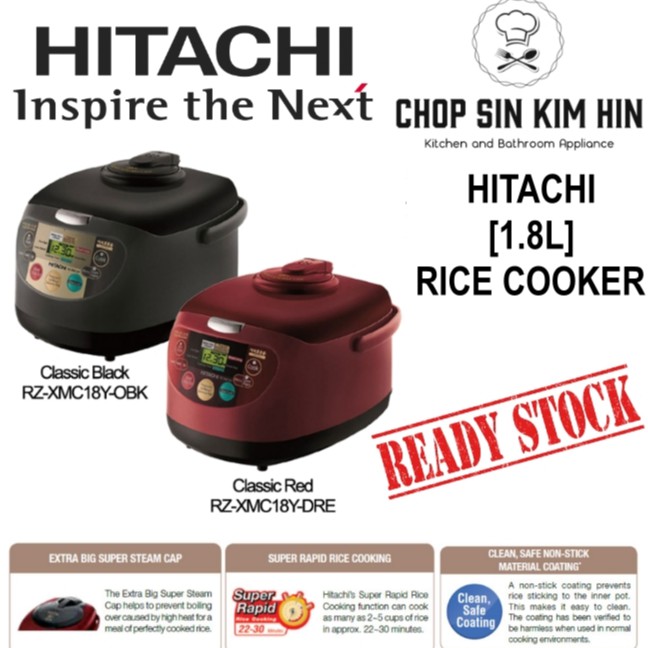 HITACHI [1.8L] RICE COOKER RZXMC18Y READY STOCK ORIGINAL!!! Shopee