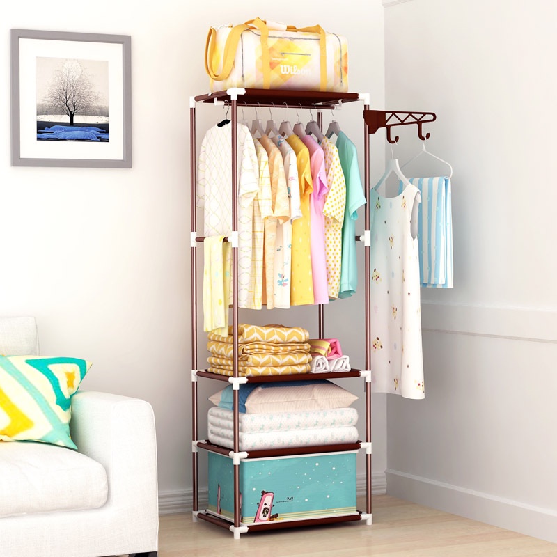 TDLV Korean Multipurpose Cloth Organizer Rack Wardrobe Rak Baju Cloth Hanger Stand Rack Hanger Clothes Rack Shopee Malaysia