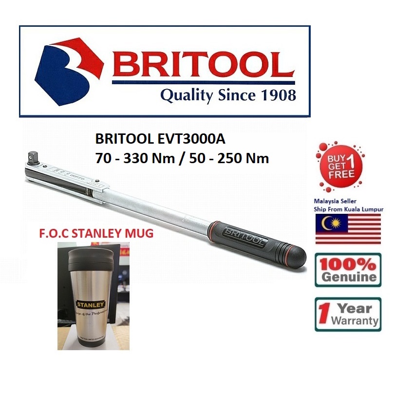 Britool EVT3000A Torque Wrench 70 330 Nm / 50 250 Nm (NEW & ORI