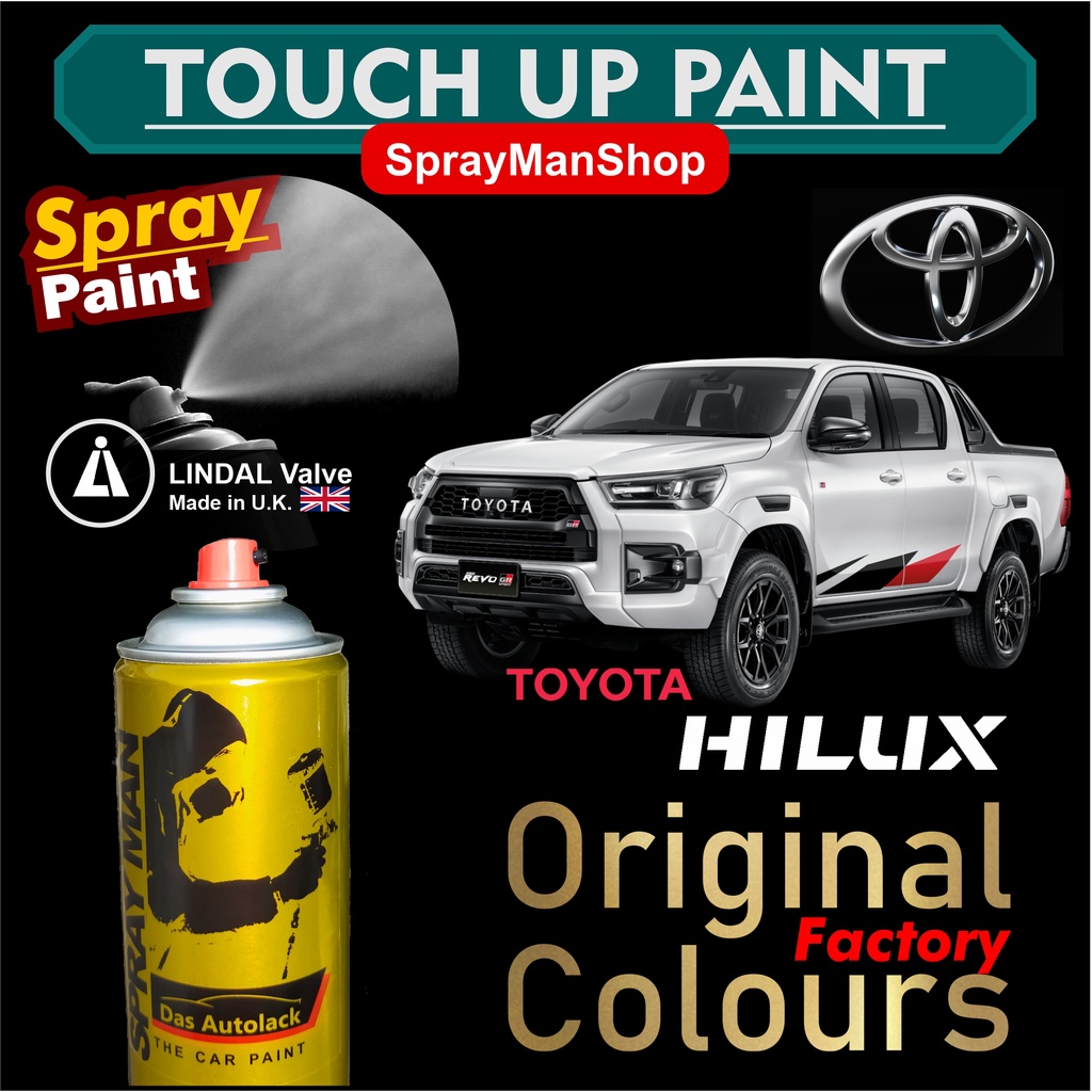 Toyota Hilux Touch Up Paint (UK) Lindal Aerosol Valve 400ml Spray Paint ...