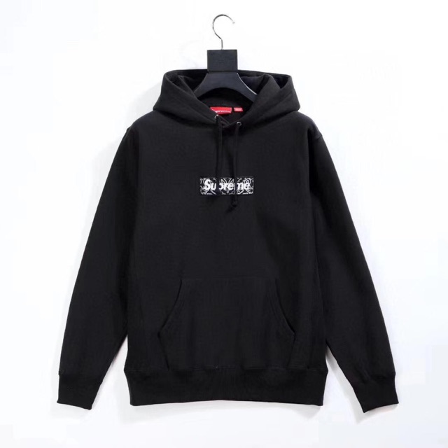 Supreme triple black outlet box logo hoodie