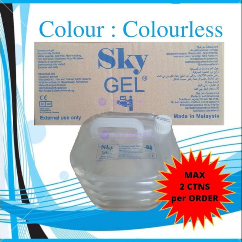 Sky Gel Ultrasound Gel Colorless ( 5kg / Kettle )NEW PACKAGING SONOMED GEL Shopee Malaysia