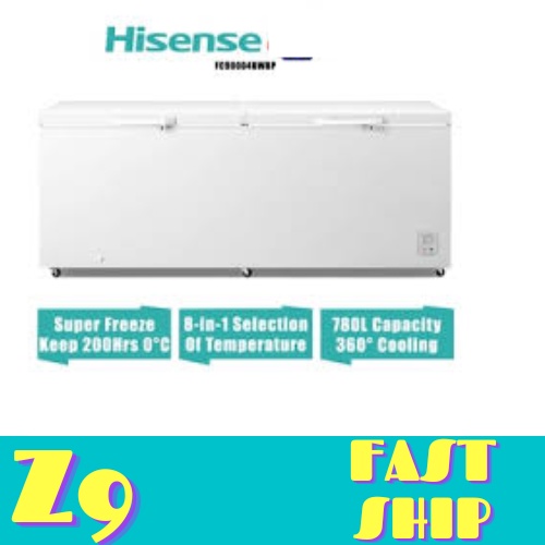 Hisense 530L Chest Freezer FC650D4BWB Fridge 8 in 1 LED with Safety Lock and Wheel (White) Peti