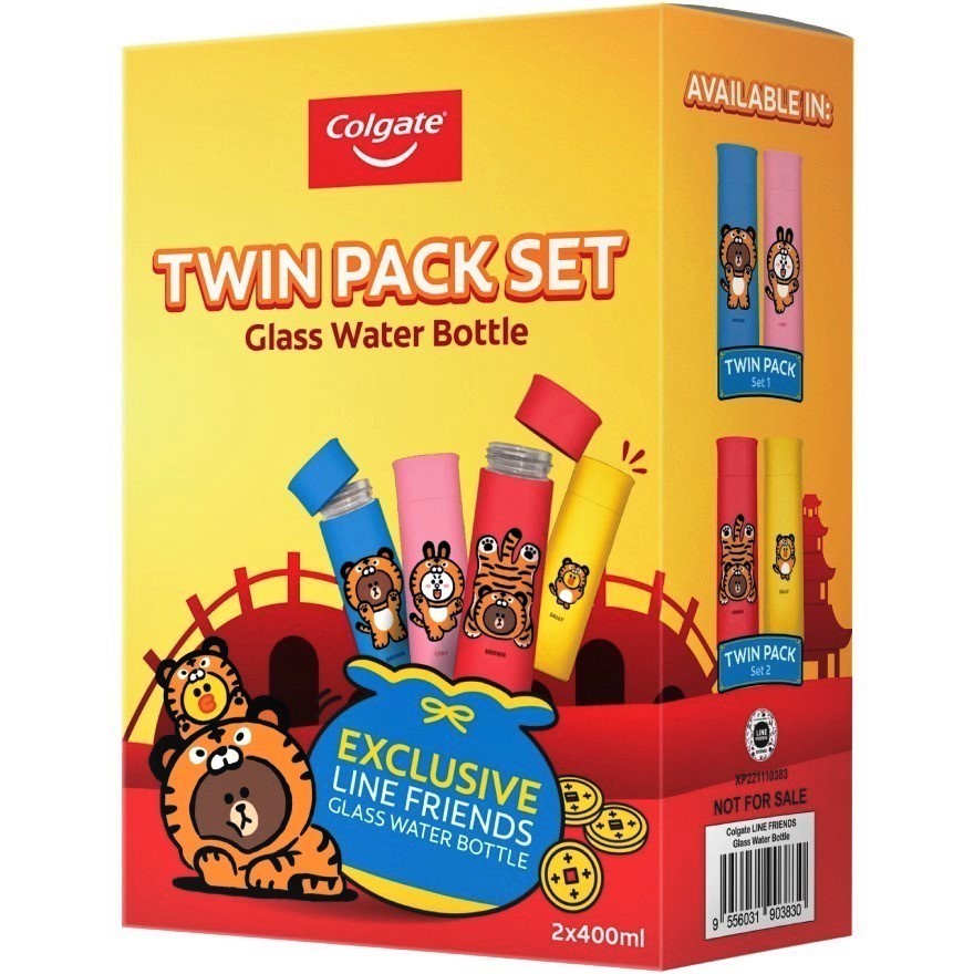 Colgate Line Friends Glass Bottle TWIN PACK SET | Shopee Malaysia