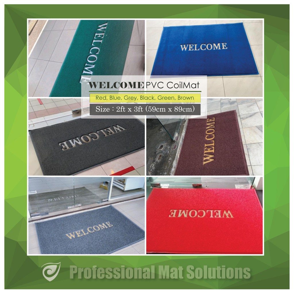  2ft X 3ft WELCOME Alas Kaki Lap Kaki Pintu Door Mat Coil Mat Carpet 
