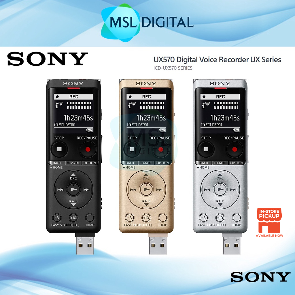 Sony ICD-UX570F / ICD-UX570 Stereo Digital Voice Recorder with