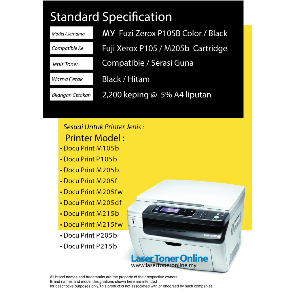 Xerox Printer Fuji Xerox Docuprint M215 Fw Toner Cartridge