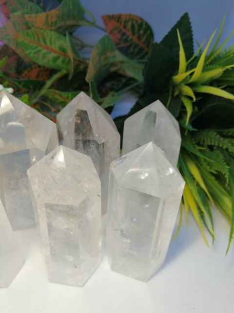 天然白水晶柱六角柱子(十款） Natural White Crystal Cluster | Shopee