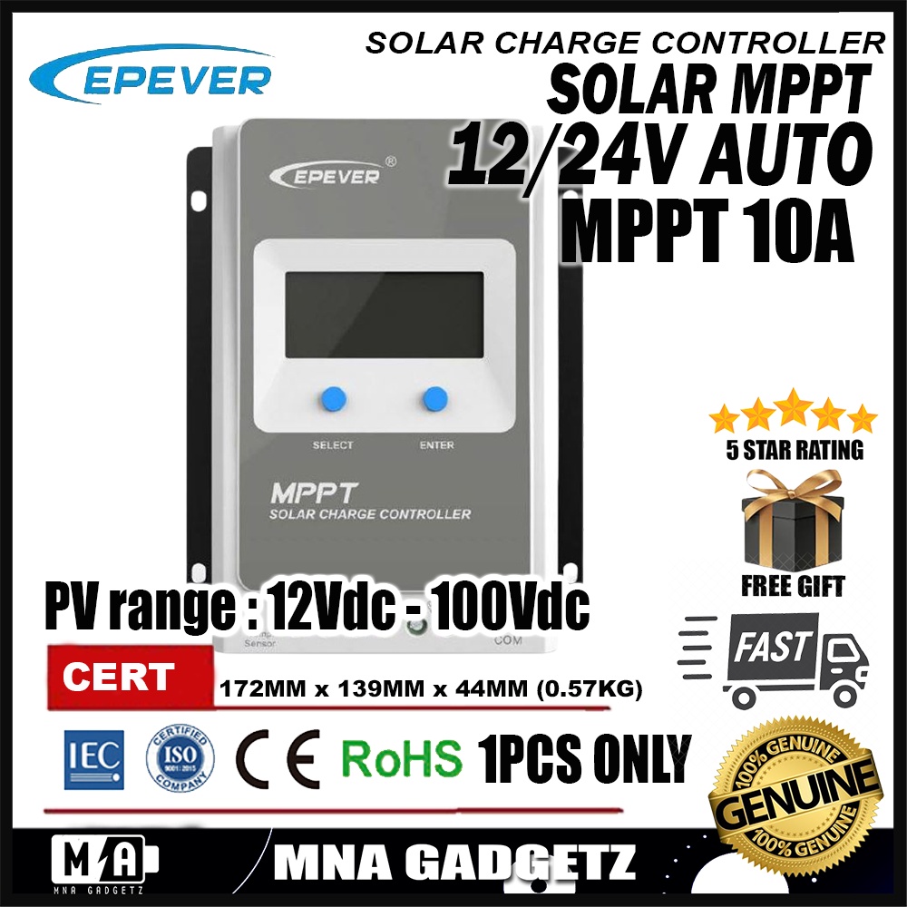 PowMr EPEVER SOLAR CHARGE CONTROLLER SOLAR MPPT 12V/24V 10A 20A 30A 40A