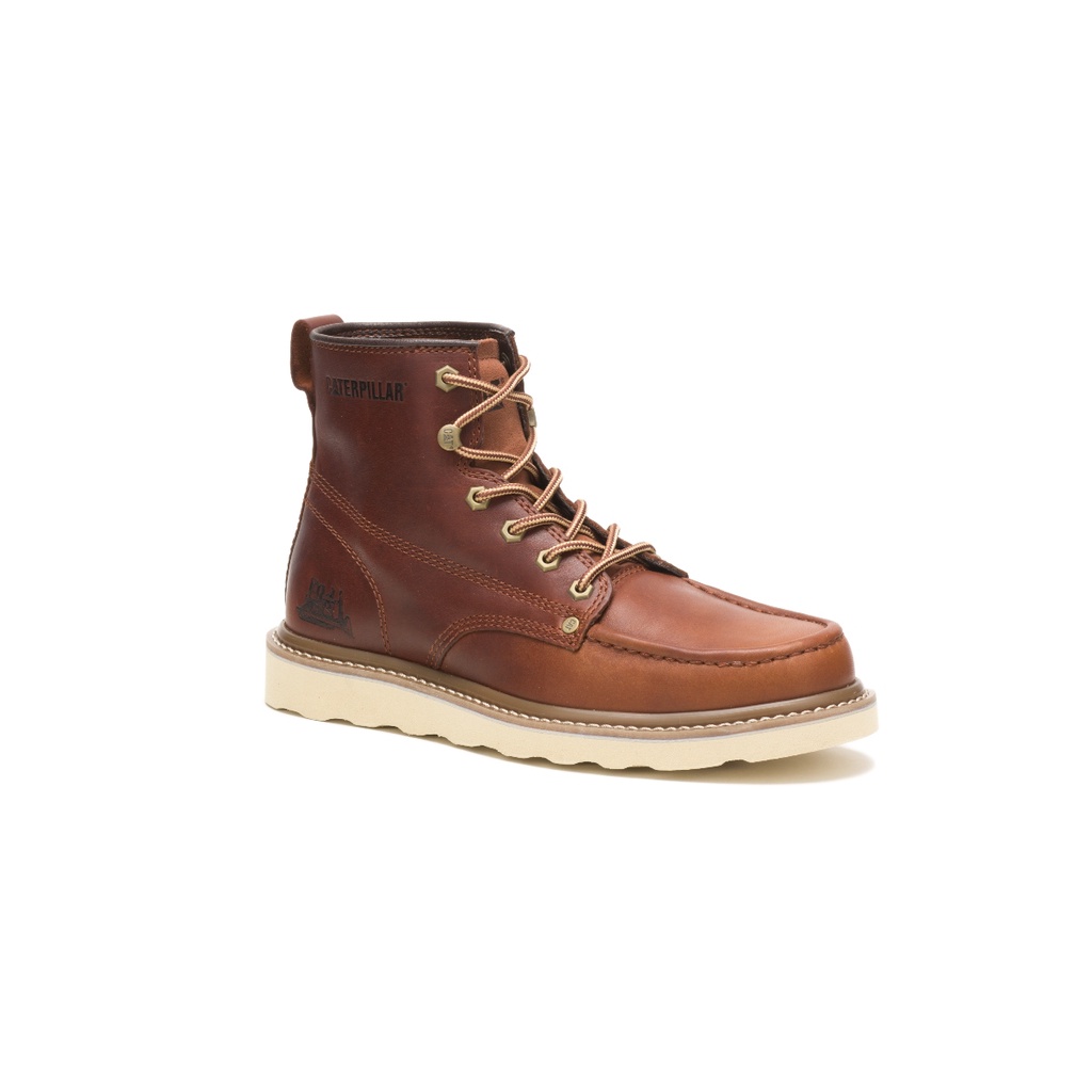 Caterpillar Men s Glenrock Mid Top Boot Brown Leather P724975 Shopee Malaysia