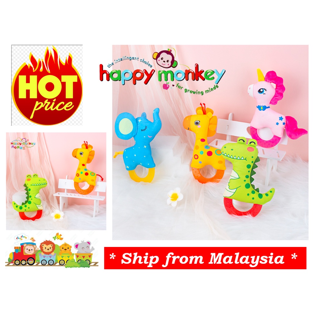 RESTOCK !!! Happy Monkey Baby Toys Newborn 0-12months Plush Stuff ...