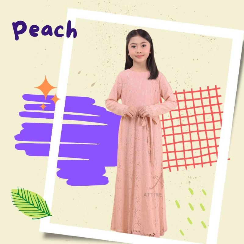 🔥OFFER🔥 JUBAH DRESS LACE KIDS BUDAK KANAK KANAK PASTEL DRESS JUBAH KIDS